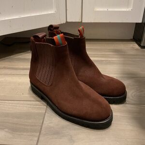 Penelope Chilvers Brown Suede Leather Ankle Dress Boots Shoes sz 41.5, 10.5, NEW
